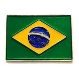 Pim Bótom Broche Bandeira Do Brasil 25 Mm Folheado A Ouro