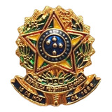 Pim Bótom Broche Brasão Da República Brasil Folheado A Ouro