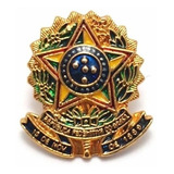 Pim Bótom Broche Brasão Da República Do Brasil Folheado Ouro