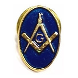 Pim Bótom Broche Maçonaria Azul 15mm Folheado Ouro Qualidade