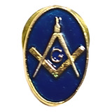 Pim Bótom Broche Maçonaria Azul 15mm Folheado Ouro Qualidade