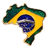Pim Bótom Broche Mapa Do Brasil 18mm Folheado A Ouro Qualid 