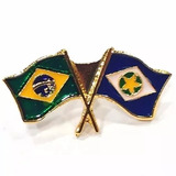 Pim Bótom Broche Pin Bandeira Estado Do Mato Grosso Folheado