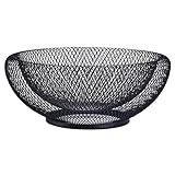 Pimuza Suporte De Frutas E Legumes Tigelas De Servir Suporte De Cesta Para Balcão De Cozinha Banana Centro De Mesa Expositor De Loja Sala De Jantar Barra De Chá Mesa Arame De Ferro Metálico Grande Redondo Moderno Elegante Preto