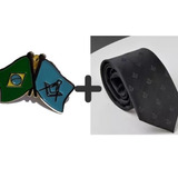 Pin Bandeira Do Brasil Gravata Simbolos Maçonicos Preto