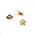 Pin Botton Broche Prata Folheada A Ouro Estrela Com Letra 