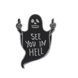 Pin Botton See You In Hell Broche Metal Fantasma Morte
