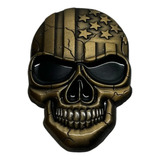 Pin Broche Botton Caveira Skull Crânio Motoclube Rock Metal
