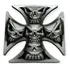 Pin Broche Botton Cruz Malta Caveiras Skull Moto Rock Metal