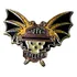 Pin Broche Skull Alado Logo Bar & Shield Brass Raro '80s 