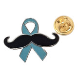 Pin Laço Broche Campanha Novembro Azul Bigode C 20 Unidades
