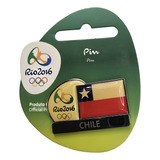 Pin Oficial Olimpiada Rio 2016 Bandeira Chile
