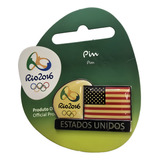Pin Oficial Olimpiada Rio 2016 Bandeira Estados Unidos