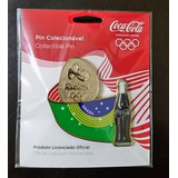 Pin Oficial Olimpiadas Rio 2016 Coca Cola Bandeira Brasil