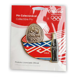 Pin Oficial Olimpiadas Rio 2016 Coca Cola Bandeira Chile
