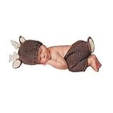 Pinbo Calça De Crochê Para Bebê Recém-nascido- Para Fotografia- Com Chapéu De Cervo