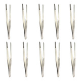 Pinça Anatômica Dissecção 16cm Aço Inox Kit De 10 Unidades
