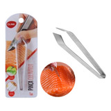 Pinça Culinária Tira Espinhas Limpa Peixe Aço Inox Salmão