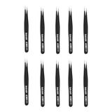 Pinça Esd Antiestática Ponta Reta 110mm Hk 10 Hikari 10pçs