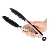 Pinça Pegador Culinário Silicone 25 Cm Multiuso Inox Fritura
