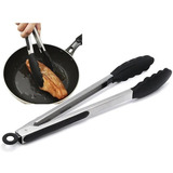 Pinça Pegador Culinário Silicone Nylon Inox Multiuso 25cm Sa