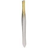Pinça Ponta Dourada Diagonal- Enox- Prata-Dourado