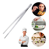 Pinça Profissional Culinária Gastronomia Inox 20cm Chef bar