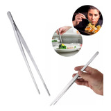 Pinça Profissional Culinária Gastronomia Inox 30cm Chef bar