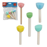 Pincel Batedor Formas Em Espuma Kit C 5 Escolar Atividade
