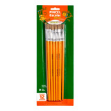 Pincel Escolar Chato Cabo Longo Ref 815 14 Pct 12un Leo leo