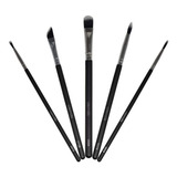 Pincel Maquiagem Profissional Artística Kit C 5 Unidades