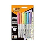 Pincel Marcador Permanente BIC Marking Color Pastel Ponta Média 6 Cores 891855 6 Unidades Tons Pastéis Superfícies Diversas