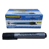 Pincel Marcador Permanente Mp 616 Recarregável Masterprint Cor Preto Caixa C 12 Unidades