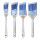 Pincel Trincha Angular Pro Kit 4un Profissional P Requadro