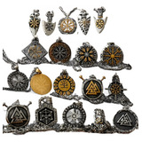 Pingente Aço Inox Vikings Runas Ponto Riscado Odin Ragnarok