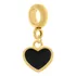 Pingente Berloque Feminino Coração Preto Folheado A Ouro 18k