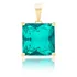 Pingente Capri Prata 925 C/ Pedra 10mm Banhado A Ouro 18k