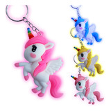 Pingente Chaveiro Infantil Unicornio Emborrachado 3d 4 Unid