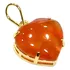 Pingente Coração De Pedra Cornalina 2cm Folheado A Ouro
