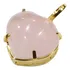 Pingente Coração De Pedra Quartzo Rosa 2cm Folheado A Ouro