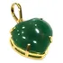 Pingente Coração De Pedra Quartzo Verde 1 5cm Folheado Ouro