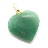 Pingente Coração De Pedra Quartzo Verde