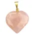 Pingente Coração De Quartzo Rosa Pedra Do Amor Folheado Ouro