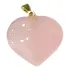 Pingente Coração Pedra Quartzo Rosa 2,5cm Folheado Ouro Pc02