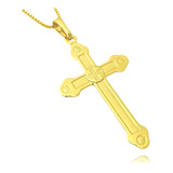 Pingente Crucifixo Masculino Grande Moderno Ouro 18k Banhado
