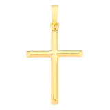 Pingente Crucifixo Ouro 10k Cruz Polida Lisa Grande