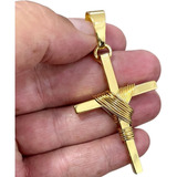 Pingente Cruz Crucifixo Grande Banhado A