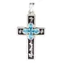 Pingente Cruz Gotas (prata/black/swarovski Azul Claro)