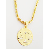 Pingente Curso Direito + Corrente Folheado Ouro 18k. C7p20