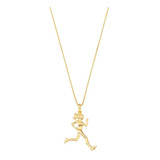 Pingente De Corrida Feminino Colar Sport Folheados Ouro 18k